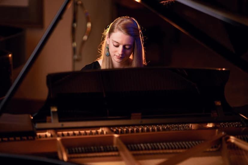 Courtney Reed at the grand piano