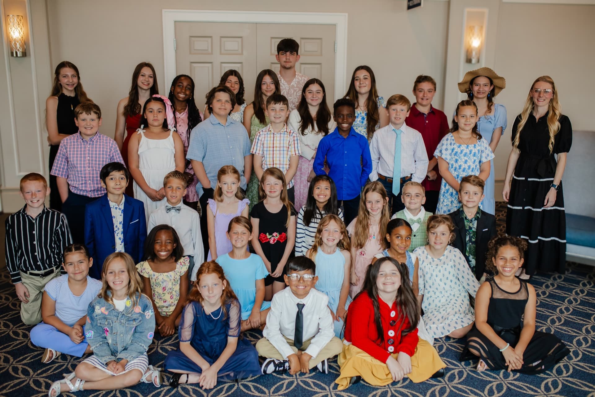 Lively Keys students gathered together at their seasonal recital